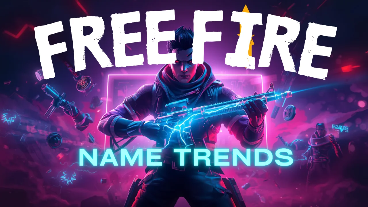 make me a free fire gaming youtube video thumnail for my youtube video make me on this title Top 10 Free Fire Name Trends You Need to Know: Unique Stylish Names, Font Tricks & Best Guild Identity Ideas